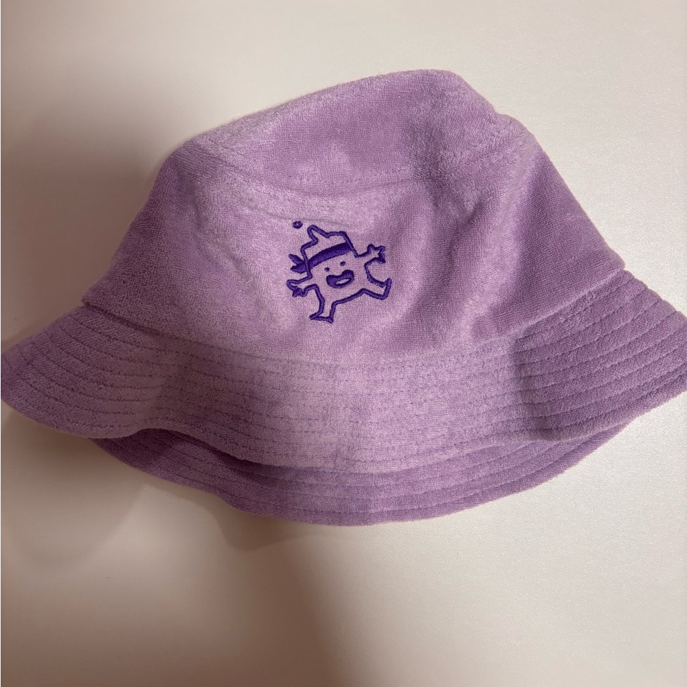 Lavender Bucket Hat with Embroidered Character